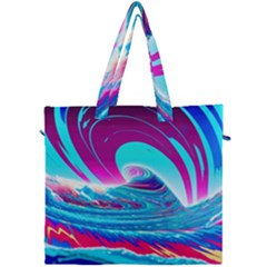 Tsunami Waves Ocean Sea Nautical Nature Water 3 Canvas Travel Bag by Jancukart