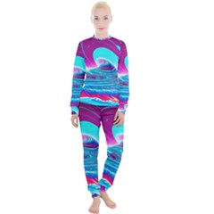 Tsunami Waves Ocean Sea Nautical Nature Water 3 Women s Lounge Set by Jancukart