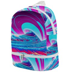 Tsunami Waves Ocean Sea Nautical Nature Water 3 Zip Bottom Backpack by Jancukart