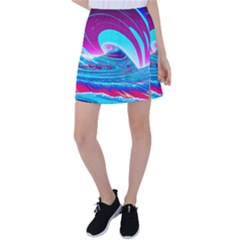 Tsunami Waves Ocean Sea Nautical Nature Water 3 Tennis Skirt by Jancukart