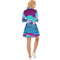 Tsunami Waves Ocean Sea Nautical Nature Water 3 Long Sleeve Velour Longline Dress View4