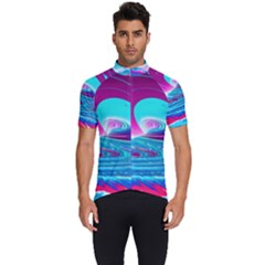 Tsunami Waves Ocean Sea Nautical Nature Water 3 Men s Short Sleeve Cycling Jersey by Jancukart