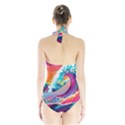 Tsunami Waves Ocean Sea Nautical Nature Water 2 Halter Swimsuit View2