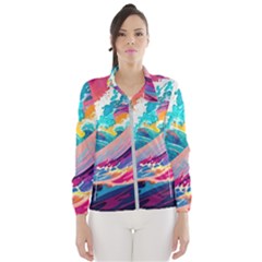 Tsunami Waves Ocean Sea Nautical Nature Water 2 Women s Windbreaker