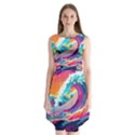 Tsunami Waves Ocean Sea Nautical Nature Water 2 Sleeveless Chiffon Dress   View1