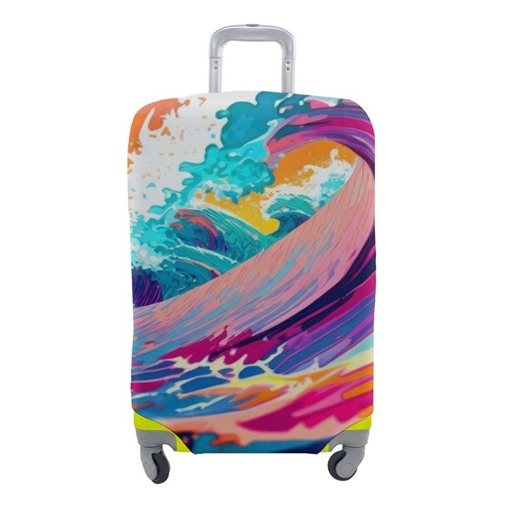 Tsunami Waves Ocean Sea Nautical Nature Water 2 Luggage Cover (Small)