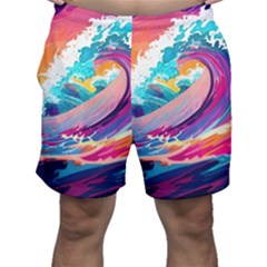 Tsunami Waves Ocean Sea Nautical Nature Water 2 Men s Shorts by Jancukart