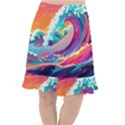 Tsunami Waves Ocean Sea Nautical Nature Water 2 Fishtail Chiffon Skirt View1