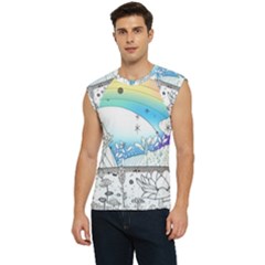 Rainbow Fun Cute Minimal Doodle Drawing 2 Men s Raglan Cap Sleeve Tee