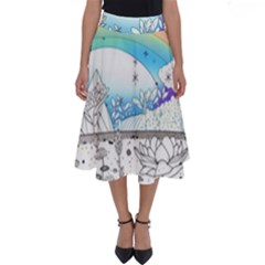 Rainbow Fun Cute Minimal Doodle Drawing 2 Perfect Length Midi Skirt