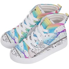 Rainbow Fun Cute Minimal Doodle Drawing 2 Kids  Hi-top Skate Sneakers