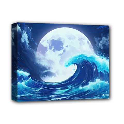 Waves Ocean Sea Tsunami Nautical 7 Deluxe Canvas 14  X 11  (stretched) by Jancukart