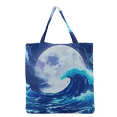 Waves Ocean Sea Tsunami Nautical 7 Grocery Tote Bag by Jancukart