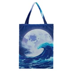 Waves Ocean Sea Tsunami Nautical 7 Classic Tote Bag by Jancukart