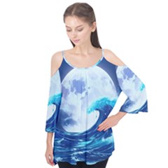 Waves Ocean Sea Tsunami Nautical 7 Flutter Tees