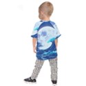 Waves Ocean Sea Tsunami Nautical 7 Kids  Raglan Tee View2