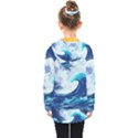 Waves Ocean Sea Tsunami Nautical 7 Kids  Double Breasted Button Coat View2