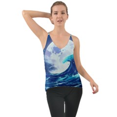 Waves Ocean Sea Tsunami Nautical 7 Chiffon Cami