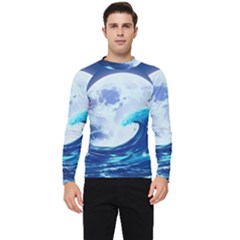 Waves Ocean Sea Tsunami Nautical 7 Men s Long Sleeve Rash Guard by Jancukart