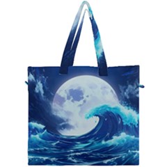 Waves Ocean Sea Tsunami Nautical 7 Canvas Travel Bag by Jancukart