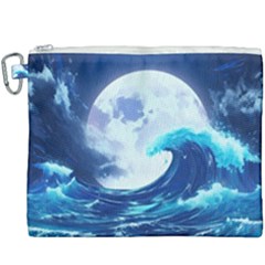 Waves Ocean Sea Tsunami Nautical 7 Canvas Cosmetic Bag (xxxl) by Jancukart