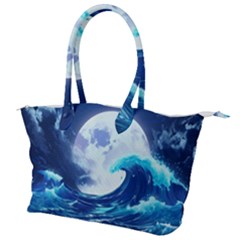 Waves Ocean Sea Tsunami Nautical 7 Canvas Shoulder Bag by Jancukart