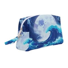 Waves Ocean Sea Tsunami Nautical 7 Wristlet Pouch Bag (medium) by Jancukart