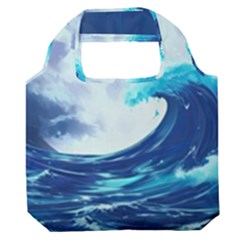 Waves Ocean Sea Tsunami Nautical 7 Premium Foldable Grocery Recycle Bag by Jancukart