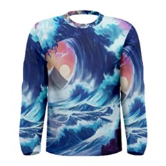 Storm Tsunami Waves Ocean Sea Nautical Nature Men s Long Sleeve Tee by Jancukart