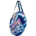 Storm Tsunami Waves Ocean Sea Nautical Nature Giant Round Zipper Tote View3