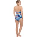 Storm Tsunami Waves Ocean Sea Nautical Nature Scallop Top Cut Out Swimsuit View2