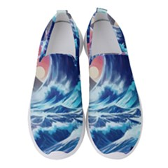 Storm Tsunami Waves Ocean Sea Nautical Nature Women s Slip On Sneakers by Jancukart