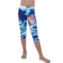 Storm Tsunami Waves Ocean Sea Nautical Nature Kids  Lightweight Velour Capri Leggings  View1