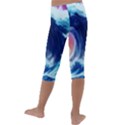 Storm Tsunami Waves Ocean Sea Nautical Nature Kids  Lightweight Velour Capri Leggings  View4