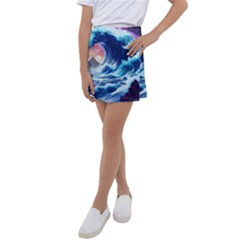 Storm Tsunami Waves Ocean Sea Nautical Nature Kids  Tennis Skirt