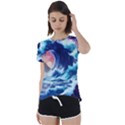 Storm Tsunami Waves Ocean Sea Nautical Nature Short Sleeve Open Back Tee View1