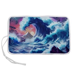 Storm Tsunami Waves Ocean Sea Nautical Nature Pen Storage Case (s) by Jancukart