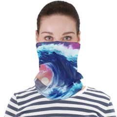 Storm Tsunami Waves Ocean Sea Nautical Nature Face Seamless Bandana (adult)