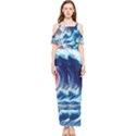 Storm Tsunami Waves Ocean Sea Nautical Nature Draped Sleeveless Chiffon Jumpsuit View1