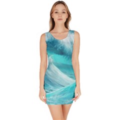 Tsunami Waves Ocean Sea Nautical Nature Water Tidal Bodycon Dress by Jancukart