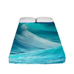 Tsunami Waves Ocean Sea Nautical Nature Water Tidal Fitted Sheet (full/ Double Size) by Jancukart