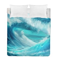 Tsunami Waves Ocean Sea Nautical Nature Water Tidal Duvet Cover Double Side (full/ Double Size) by Jancukart