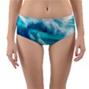 Tsunami Waves Ocean Sea Nautical Nature Water Tidal Reversible Mid-Waist Bikini Bottoms View1