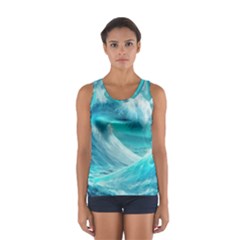 Tsunami Waves Ocean Sea Nautical Nature Water Tidal Sport Tank Top  by Jancukart