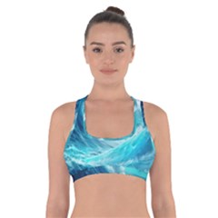 Tsunami Waves Ocean Sea Nautical Nature Water Tidal Cross Back Sports Bra