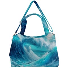 Tsunami Waves Ocean Sea Nautical Nature Water Tidal Double Compartment Shoulder Bag by Jancukart