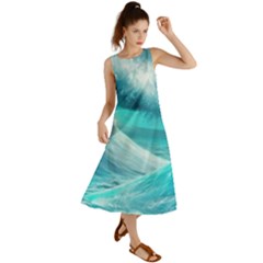 Tsunami Waves Ocean Sea Nautical Nature Water Tidal Summer Maxi Dress by Jancukart