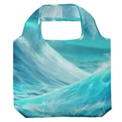 Tsunami Waves Ocean Sea Nautical Nature Water Tidal Premium Foldable Grocery Recycle Bag by Jancukart