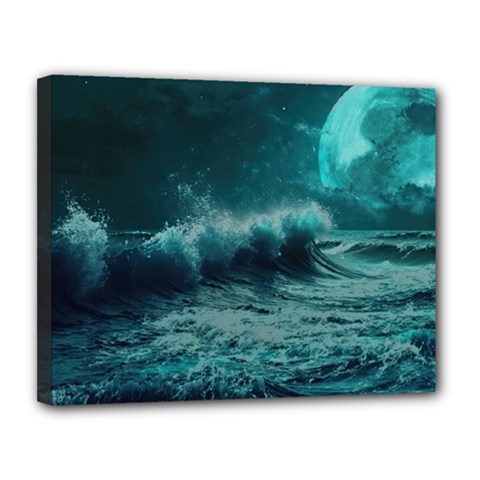 Waves Ocean Sea Tsunami Nautical 2 Canvas 14  X 11  (stretched) by Jancukart