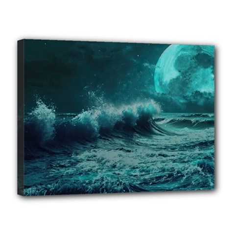 Waves Ocean Sea Tsunami Nautical 2 Canvas 16  X 12  (stretched) by Jancukart